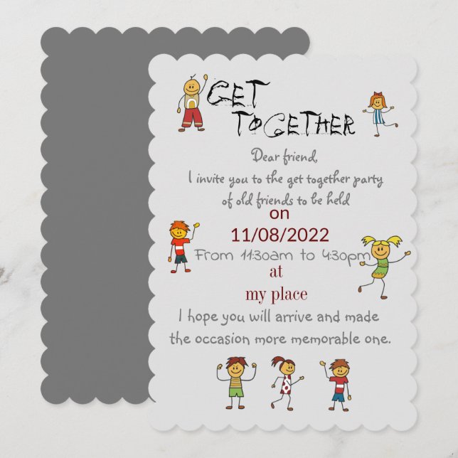 Friends gather  invitation (Front/Back)