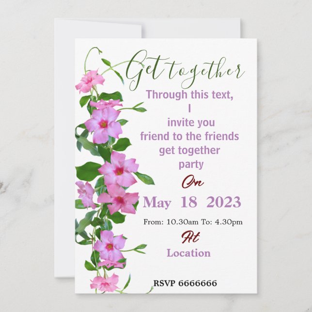 Friends get together  invitation (Front)