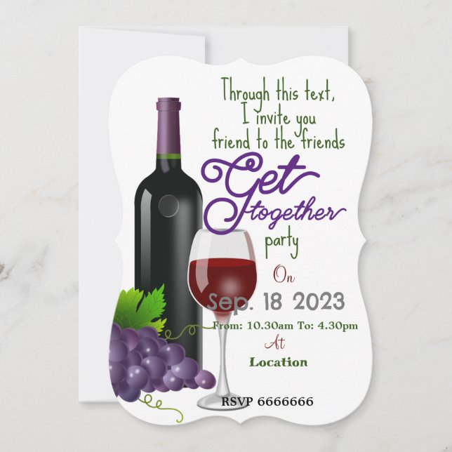 Friends get together  invitation (Front)