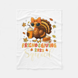Friends Giving Squad 2025 Autumn Fall Thankful Tha Fleece Blanket