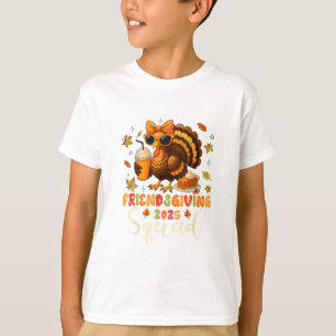 Friends Giving Squad 2025 Autumn Fall Thankful Tha T-Shirt