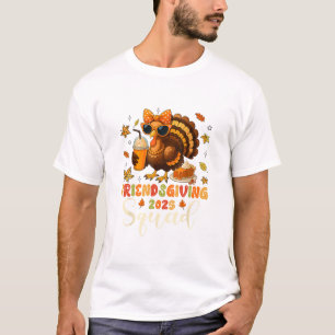 Friends Giving Squad 2025 Autumn Fall Thankful Tha T-Shirt
