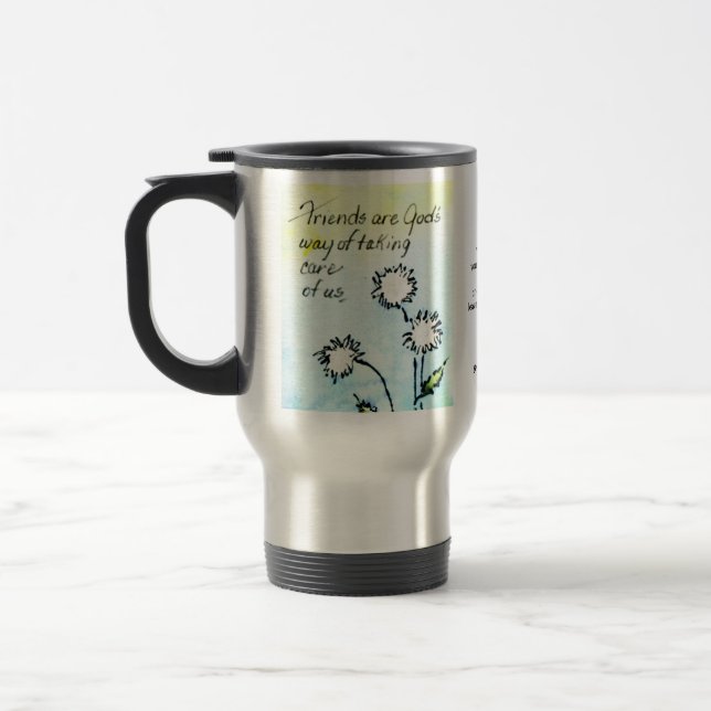 Friends - God Taking Care of Us Magnet Travel Mug (Left)