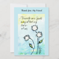 Friends - God Taking Care of Us Saying Drawing