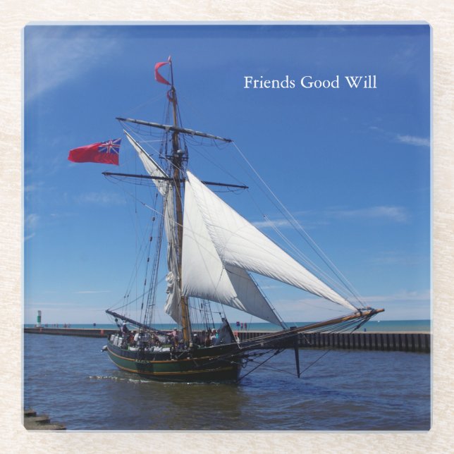 Friends Good Will glass coaster (Front)
