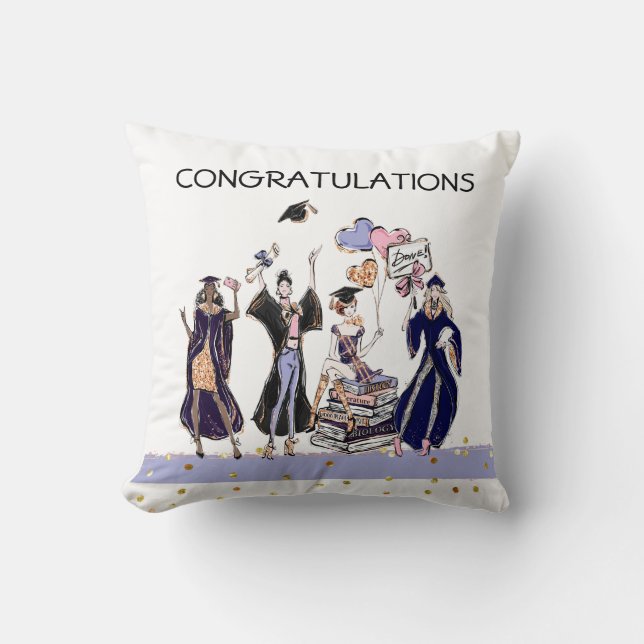 Friends Graduation Throw Pillow (Front)