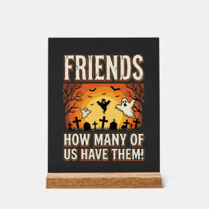 Friends Halloween Ghost Graveyard Design_1 Acrylic Sign