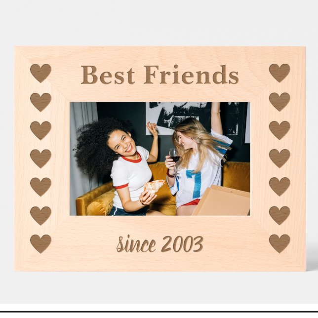 Friends Heart Pattern Custom wooden photo frame (Creator Uploaded)