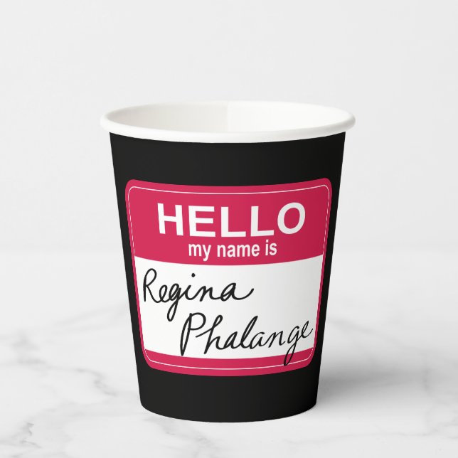 FRIENDS™ | Hello My Name is Regina Phalange Paper Cups (Left)