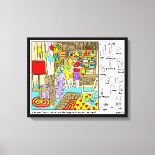 Friends Hidden Objects Puzzle Canvas Print