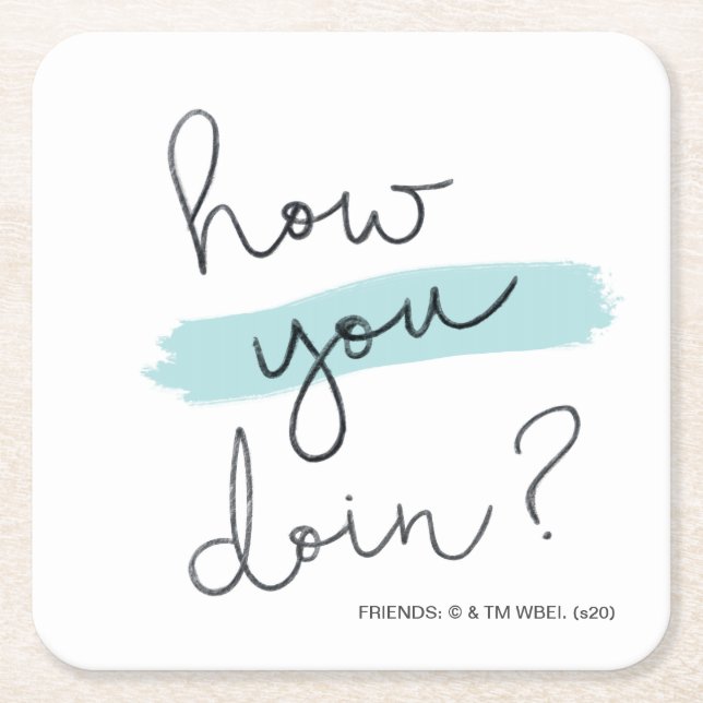 FRIENDS™ | How You Doin? Square Paper Coaster (Front)