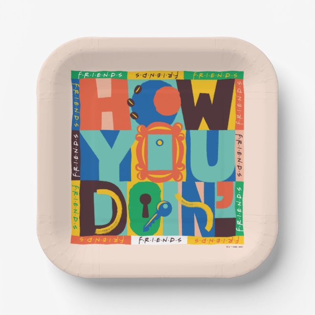 FRIENDS™ | How You Doin' - Vibrant Graphic Paper Plate (Front)