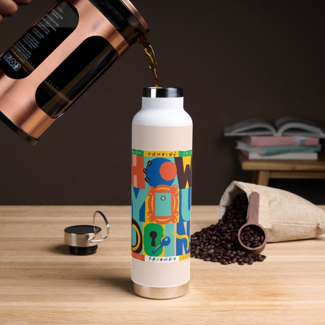 FRIENDS™ | How You Doin' - Vibrant Graphic Water Bottle (Coffee)