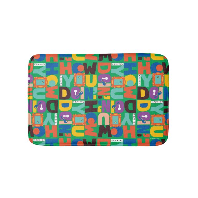 FRIENDS™ | How You Doin' Vibrant Pattern Bath Mat (Front)