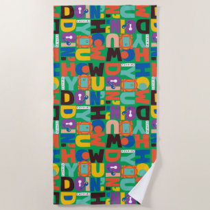 FRIENDS™   How You Doin' Vibrant Pattern Beach Towel