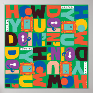 FRIENDS™   How You Doin' Vibrant Pattern Poster