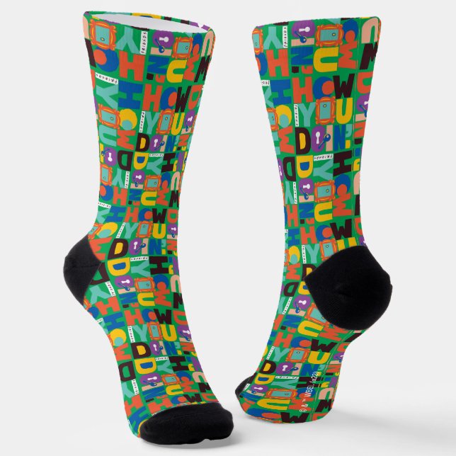 FRIENDS™ | How You Doin' Vibrant Pattern Socks (Angled)