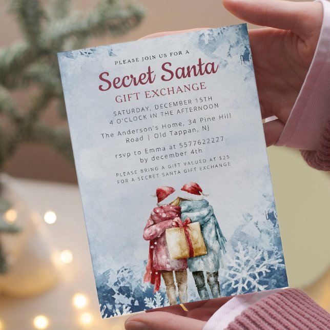 Friends I Gift Secret Santa Winter Christmas Party Invitation (Creator Uploaded)