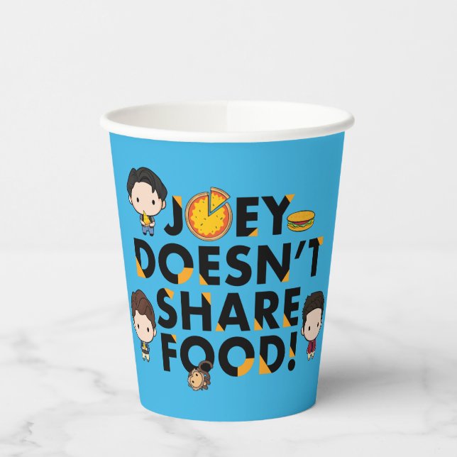 FRIENDS™ | Joey Doesn't Share Food Chibi Paper Cups (Left)