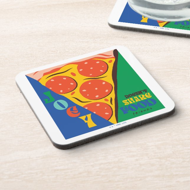 FRIENDS™ | Joey Doesn't Share Food - Pizza Graphic Coaster (Left Side)