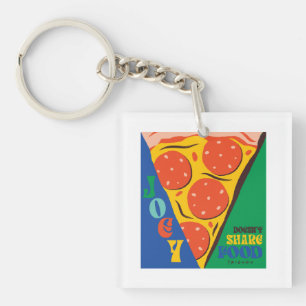 FRIENDS™   Joey Doesn't Share Food - Pizza Graphic Key Ring