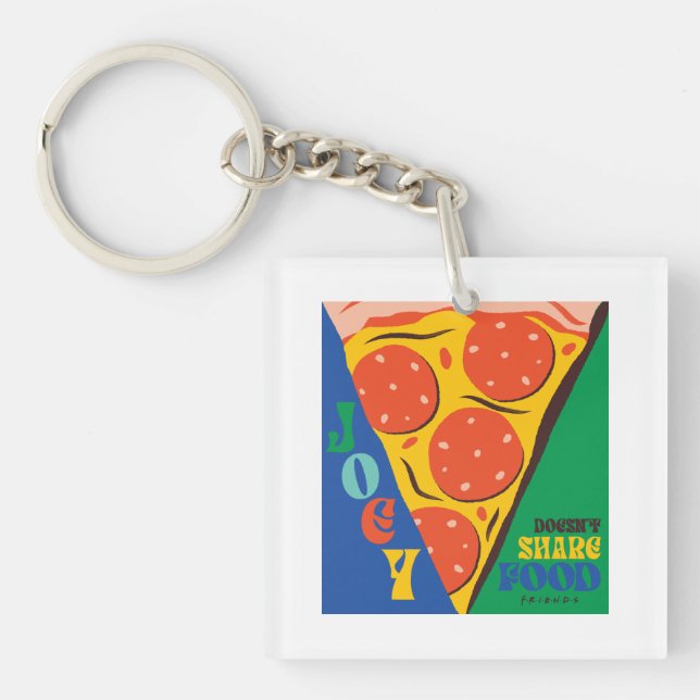 FRIENDS™ | Joey Doesn't Share Food - Pizza Graphic Key Ring (Front)