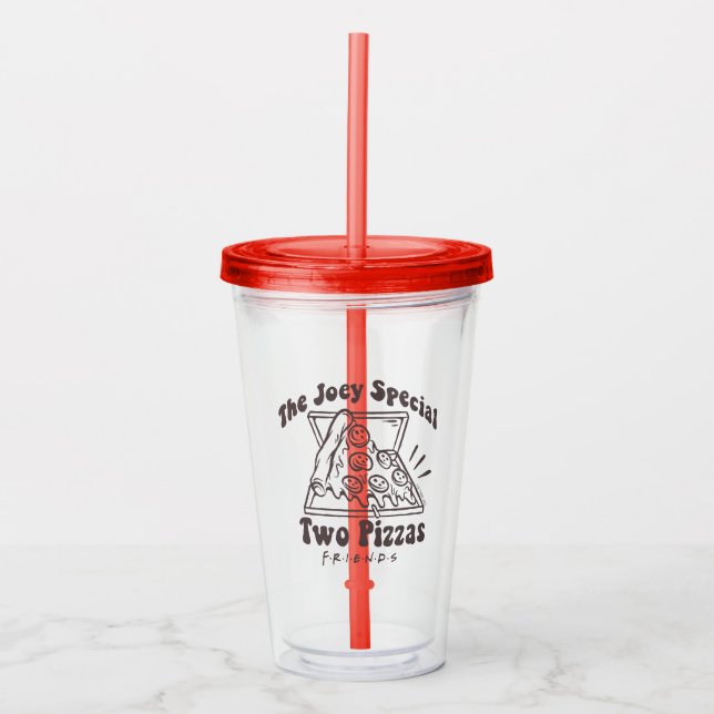 FRIENDS™ | Joey Pizza Quote Acrylic Tumbler (Front)