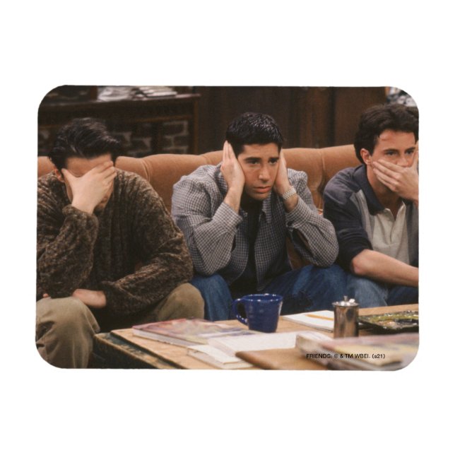 FRIENDS™ | Joey, Ross, and Chandler on the Couch Magnet (Horizontal)
