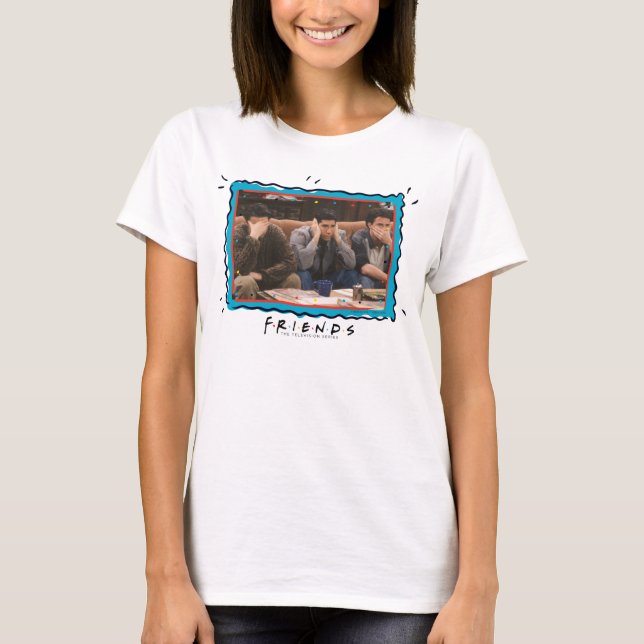 FRIENDS™ | Joey, Ross, and Chandler on the Couch T-Shirt (Front)