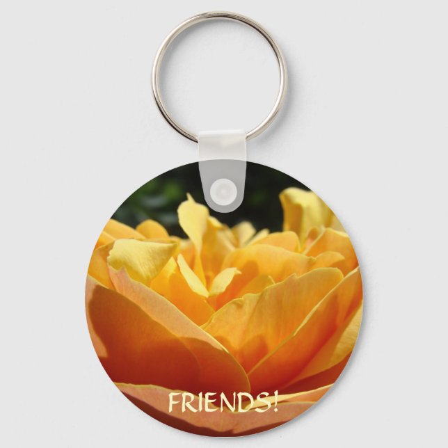 FRIENDS Keychain Gift Orange Rose Customise Text (Front)