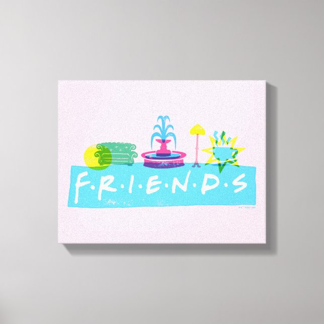FRIENDS™ | Logo with Icons Canvas Print (Front)