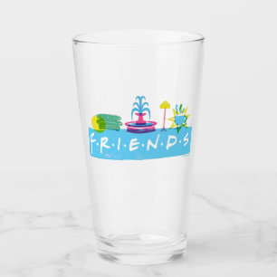 FRIENDS™   Logo with Icons Glass
