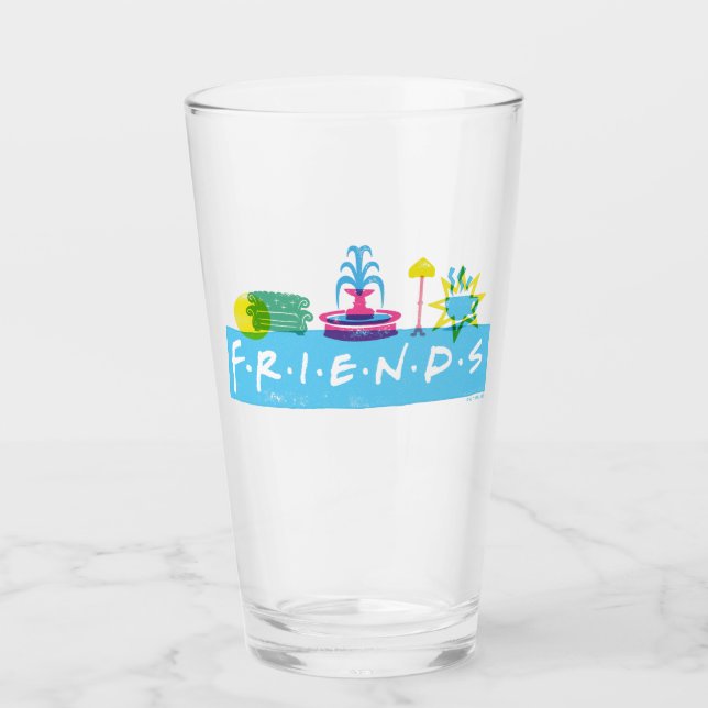 FRIENDS™ | Logo with Icons Glass (Front)