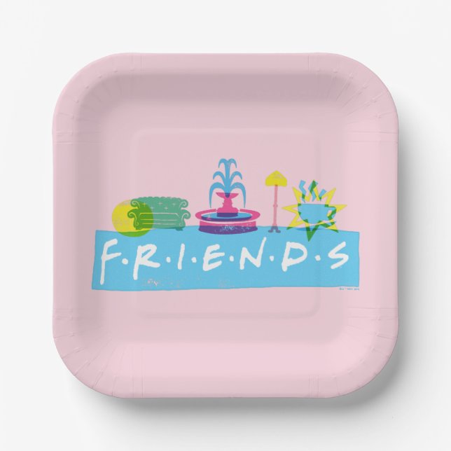 FRIENDS™ | Logo with Icons Paper Plate (Front)
