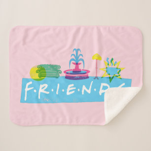 FRIENDS™   Logo with Icons Sherpa Blanket