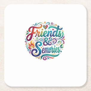 Friends & Memories T-Shirt – Cherished Moments Square Paper Coaster