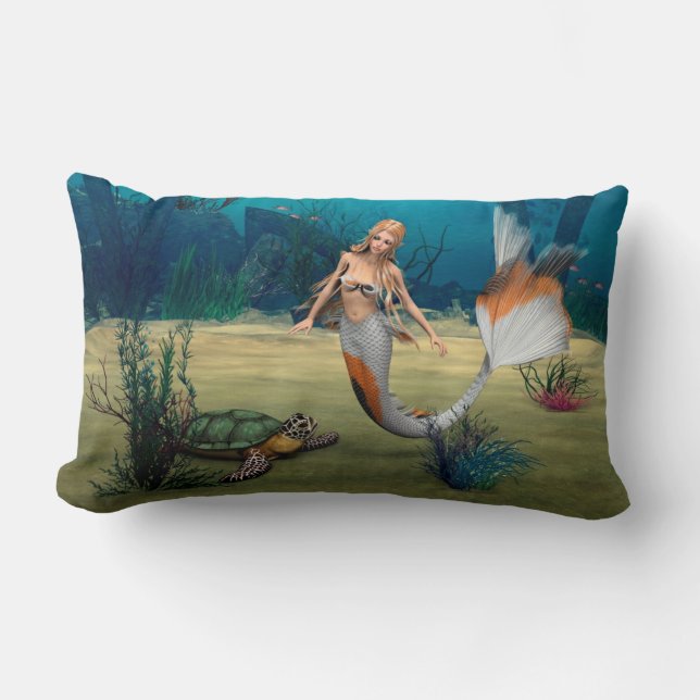 Friends Mermaid und Turtle Lumbar Cushion (Front)