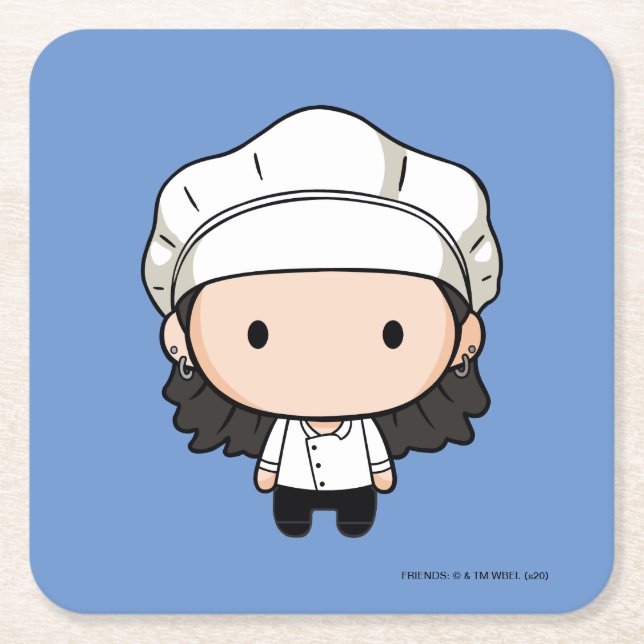 FRIENDS™ | Monica Chibi Square Paper Coaster (Front)