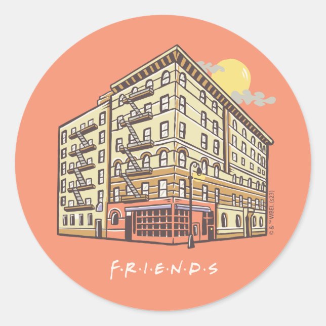 FRIENDS™ | Monica's Apartment Building Classic Round Sticker (Front)