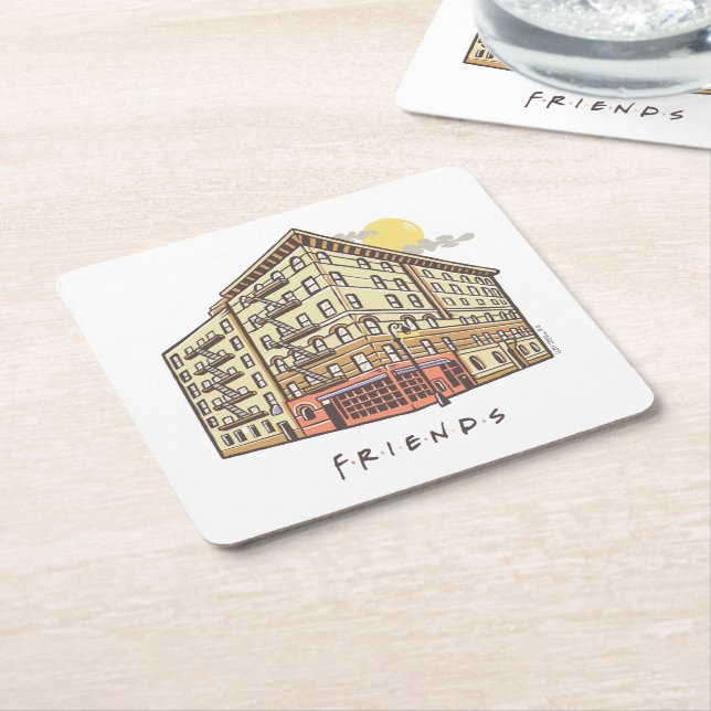 FRIENDS™ | Monica's Apartment Building Square Paper Coaster (Angled)