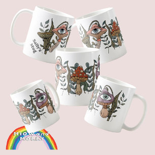 Friend's mushroom fungi foraging retro woodland coffee mug