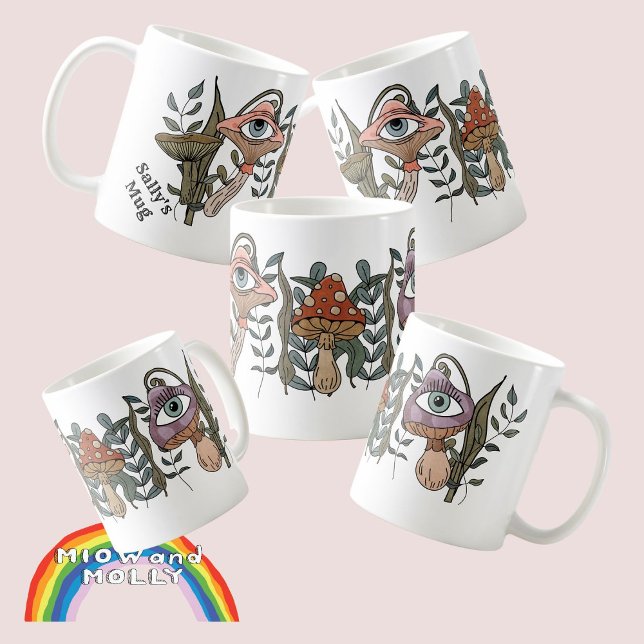 Friend's mushroom fungi foraging retro woodland coffee mug (Creator Uploaded)