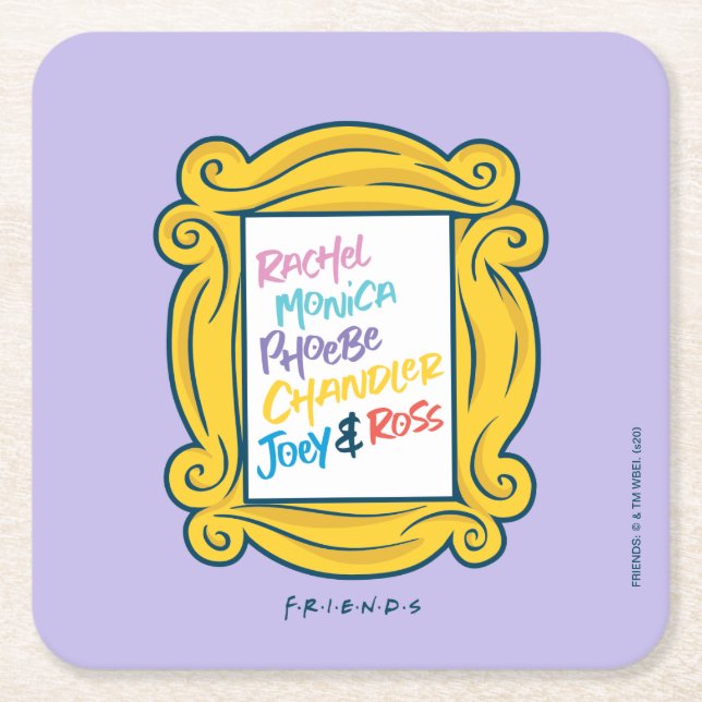 FRIENDS™ Names in Peephole Square Paper Coaster (Front)