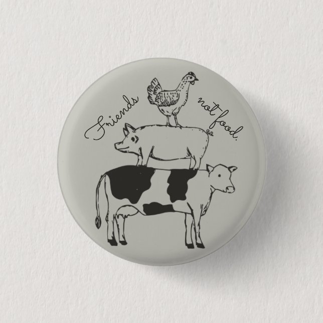 friends not food 3 cm round badge (Front)
