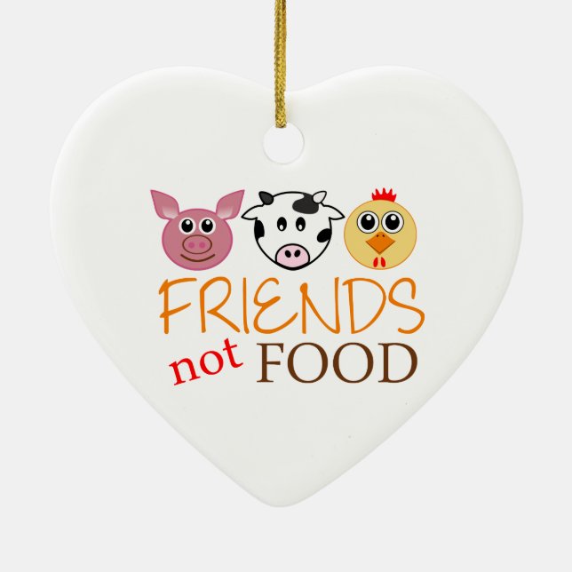 Friends Not Food Ceramic Tree Decoration (Back)