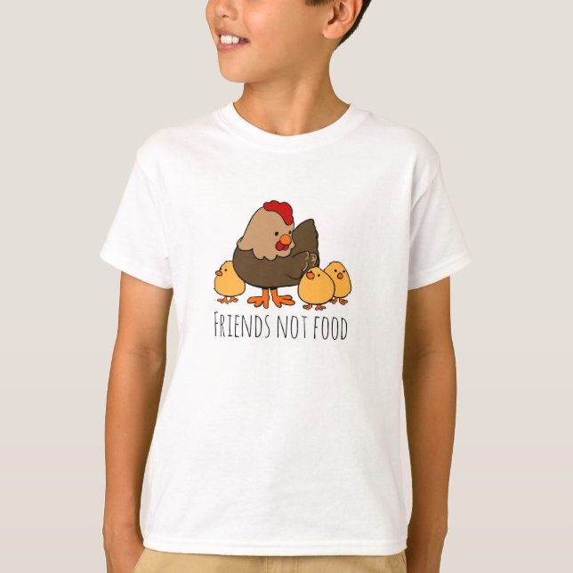 Friends Not Food Chicken vegan kids t-shirt (Front)