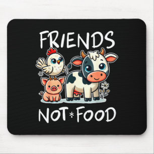 Friends Not Food Funny Vegan Vegetarian Cute Anima Mouse Mat