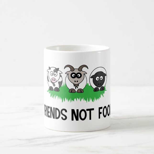 Friends Not Food, Gifts for Vegan Vegetarian Coffee Mug (Center)