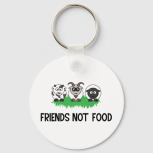 Friends Not Food, Gifts for Vegan Vegetarian Key Ring