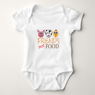 Friends Not Food Organic Baby Bodysuit